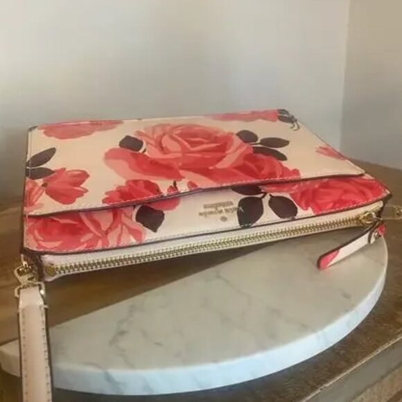 Kate Spade Cameron Street Roses Clarise Crossbody Clutch with Matching Wallet - Picture 6 of 15